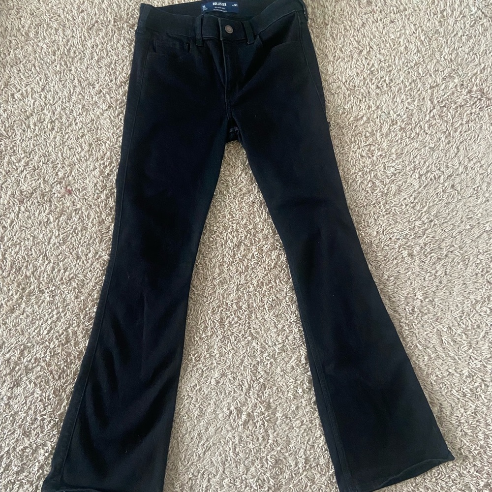 Hollister Black Mid-rise Bootcut Denim Jeans